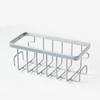 Suction Cup Sponge Holder Wall Mount Kitchen Sink Stainless Steel Drain Rack Storage Basket Organizer Water Drying Dish Rack