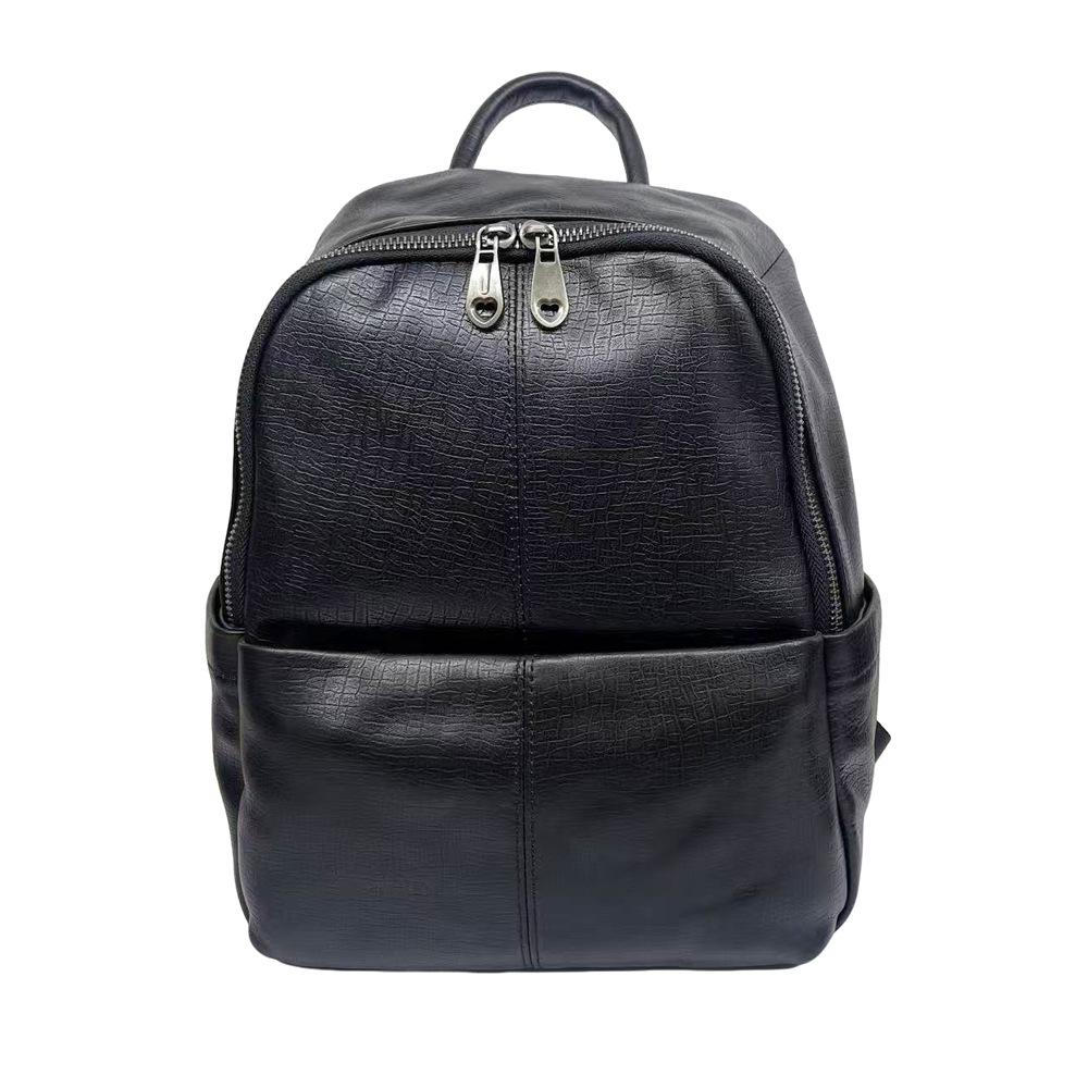 

Женский кожаный рюкзак, первый слой, женский рюкзак из коровьей кожи, модная универсальная черная женская сумка чёрный