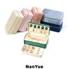 Double Layer Luxury Velvet Zipper Jewelry Box Removable Tray Portable Rings Necklaces Earrings Jewelry Storage Box Custom Logo