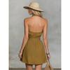Summer Women's Clothing Halter Deep V Neck Tie Waist Casual Short Slim Fit Dress
