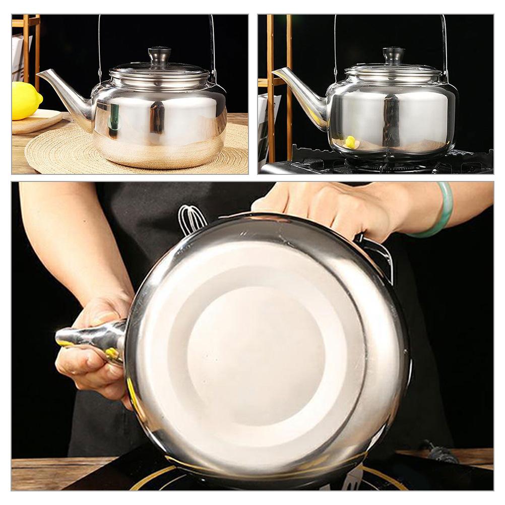 4L Czajnik ze stali nierdzewnej na kuchenkę do herbaty i gorącej wody Czajnik do gotowania na kemping, wędrówki, na zewnątrz Lekki Przenośny Kuchenny