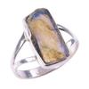 Natural Labradorite Gemstone Handmade 925 Solid Sterling Silver Ring Size 9 I7L40