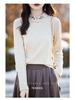 Women's Plus Size Embroidered Stand Collar Long Sleeve Warm Shirt for Autumn/Winter