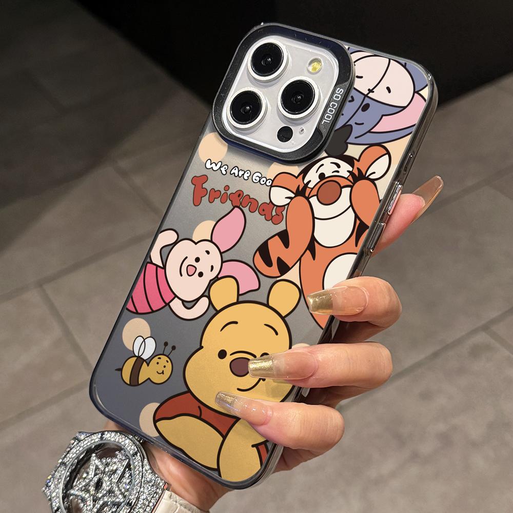 Tiggers Pooh Bear Winnies Phone Case for Samsung Galaxy S26 S25 Edge S24 S23 S22 S21 FE S20 Ultra Plus 5G Colorful Silver Cover