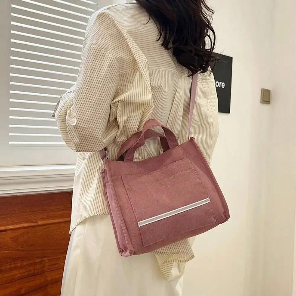 Corduroy Polyester Crossbody Bags Fashion 7 Colors Vintage Messenger Bag Shoulder Backpack Women