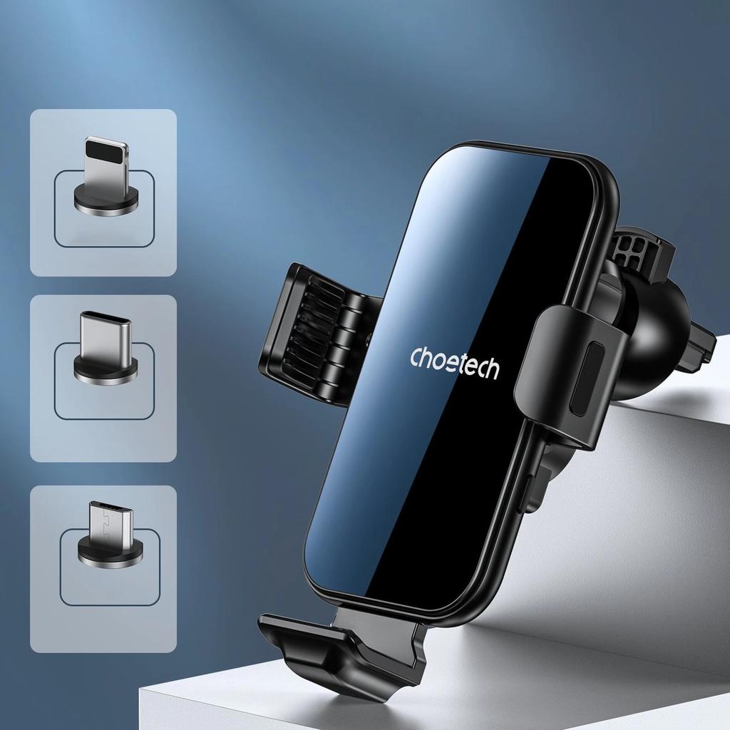 Choetech Ładowarka Indukcyjna Z Uchwytem + Magnetyczne Końcówki Czarny (T201-F)