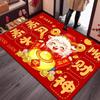 Cartoon Festive Decoration Door Mat 60*40cm Front Door Decorative Carpet New Year Red Floor Mat
