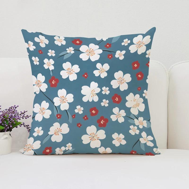 Cushion Covers for Decorative Cushions Japanese Cherry Blossom Pillowcases for Pillows 45x45 Luxury Cushion Cover Pillow Cases
