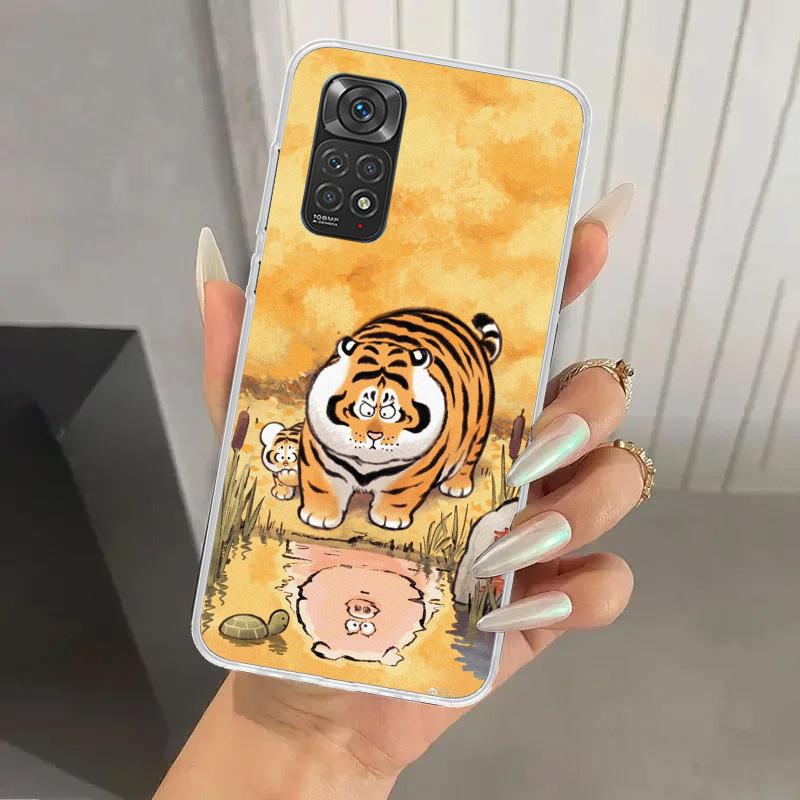 Cartoon Fat Tiger Phone Case for Xiaomi Redmi Note 15 14 14S 13 12S 12 Pro 11S 11 Plus 11T 11E 10S Soft Funda Print Shell Redmi