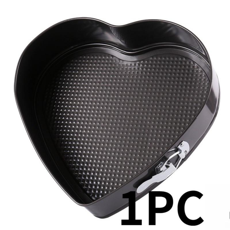 1PC non-stick heart-shaped buckle cake mold, round carbon steel belt buckle cake mold, mousse baking tool, cake baking pan
