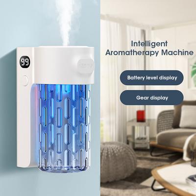 Automatische Duftmaschine 5-Gang-Diffusor zur Wandmontage, Öl-Aromatherapie-Maschine mit Display, LED-Beleuchtung, intelligenter Luftreiniger