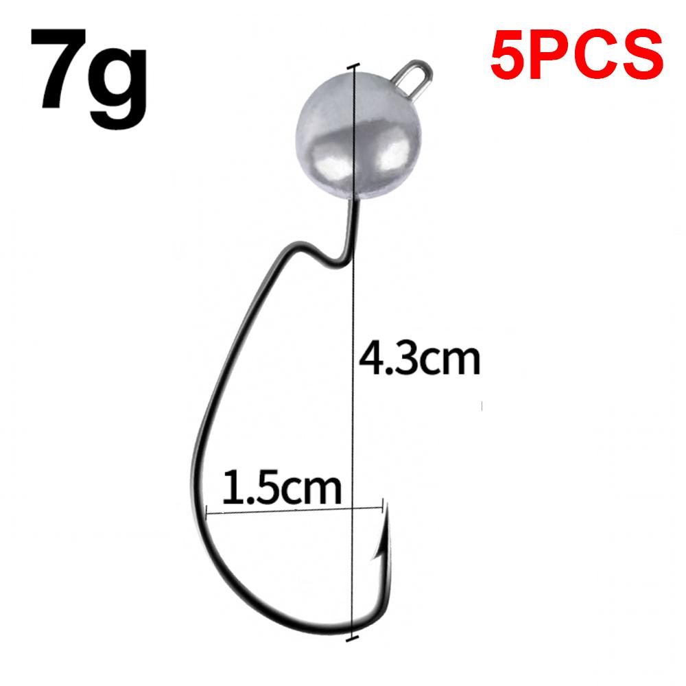 5Pcs 3.5g 5g 7g 10g Exposed Jig Head Fishing Hook Soft Worm Fishhook Jigging Crank Hook Bass Pike Fishing Tackle