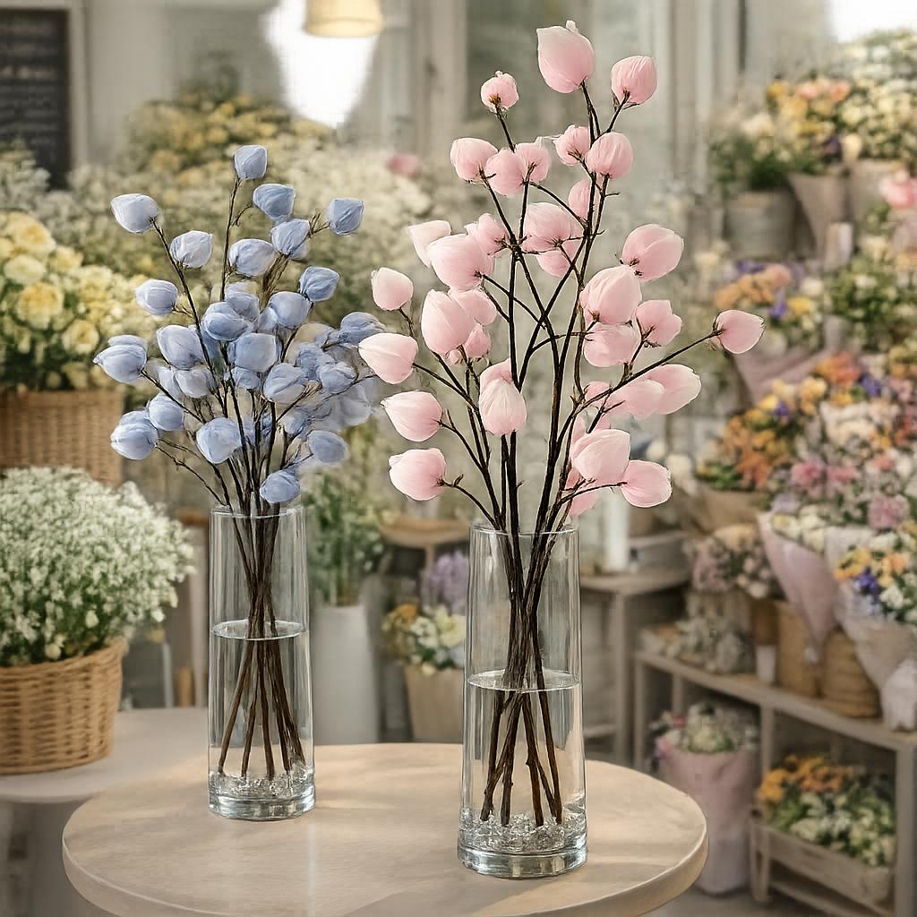 Long Branches Artificial Lantern Flower Real Touch Lifelike Simulation Flower Branch Decorative Lantern Flower Branch