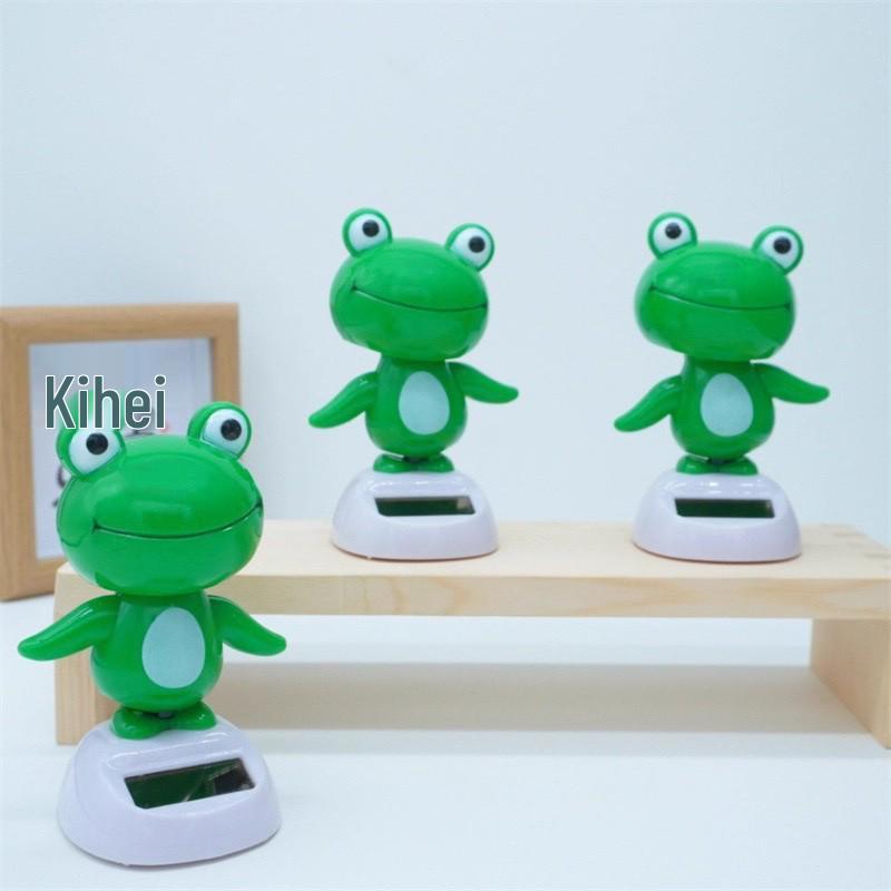 Popular Cute Solar-Powered Frog Ornament for Car Dashboard Decoration