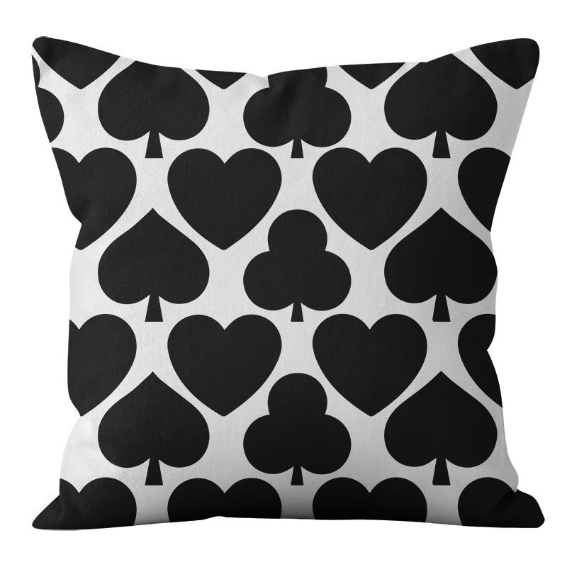 Cartoon Black and White Abstract Pattern Home Sofa Pillowcase