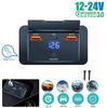 12V USB Outlet Surface Mount Lightweight PD USB C and QC 3.0 Ports Replacement Charger Socket Panel with Button Switch