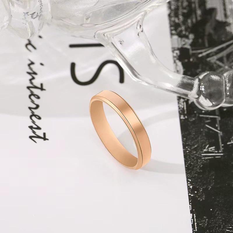 4mm/6mm/8mm Double Beveled Polished Stainless Steel/Titanium Ring - European & American Style