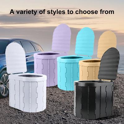 Outdoor Folding Toilet with Lid Great Load Bearing Portable Camping Toilet Wide Seat Adult Car Potty