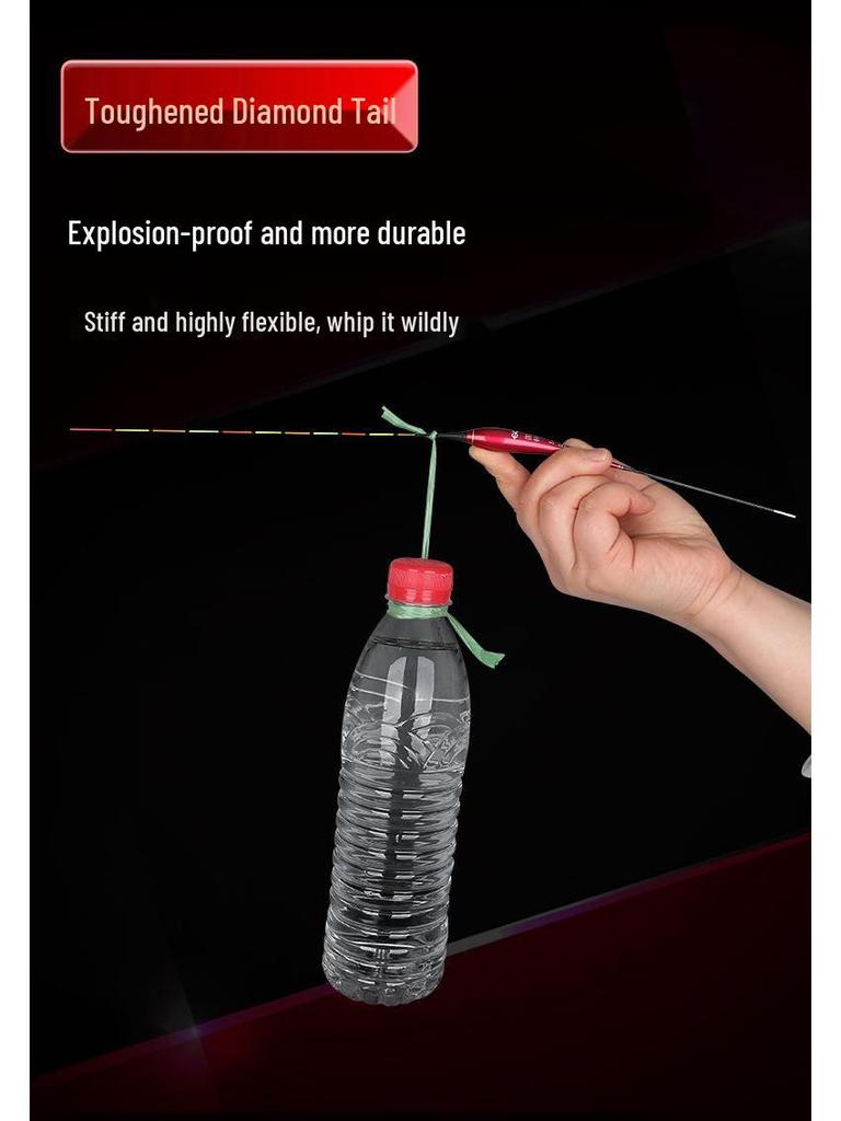 0.65mm Ultra-fine Diamond High-Brightness Hard Tail OLED Dual-Use Luminous Carp Float for Day/Night Fishing