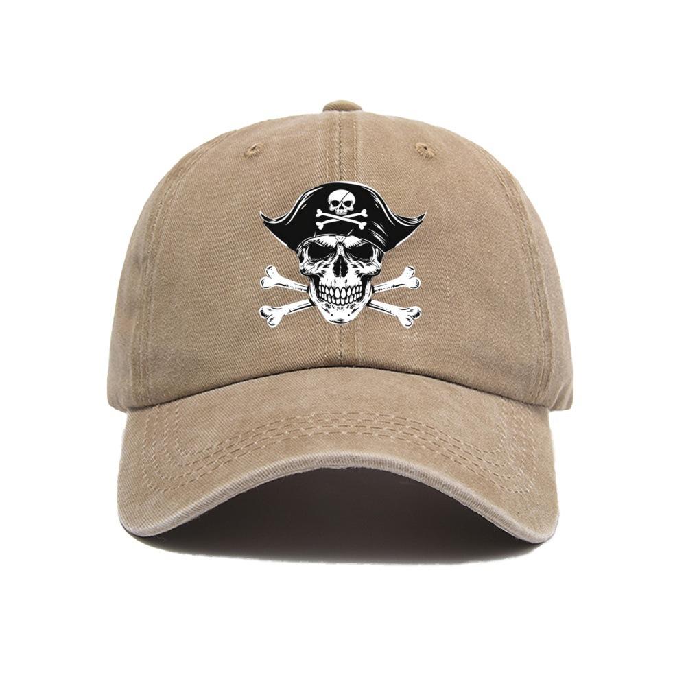 Pirate Skull Cross Swords Baseball Cap Adjustable Outdoor Polyester Graphic Cap Unisex Casual Hat