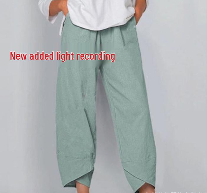 Elastic Waist Cotton Linen Loose Casual Pants for Women - Spring/Summer Collection