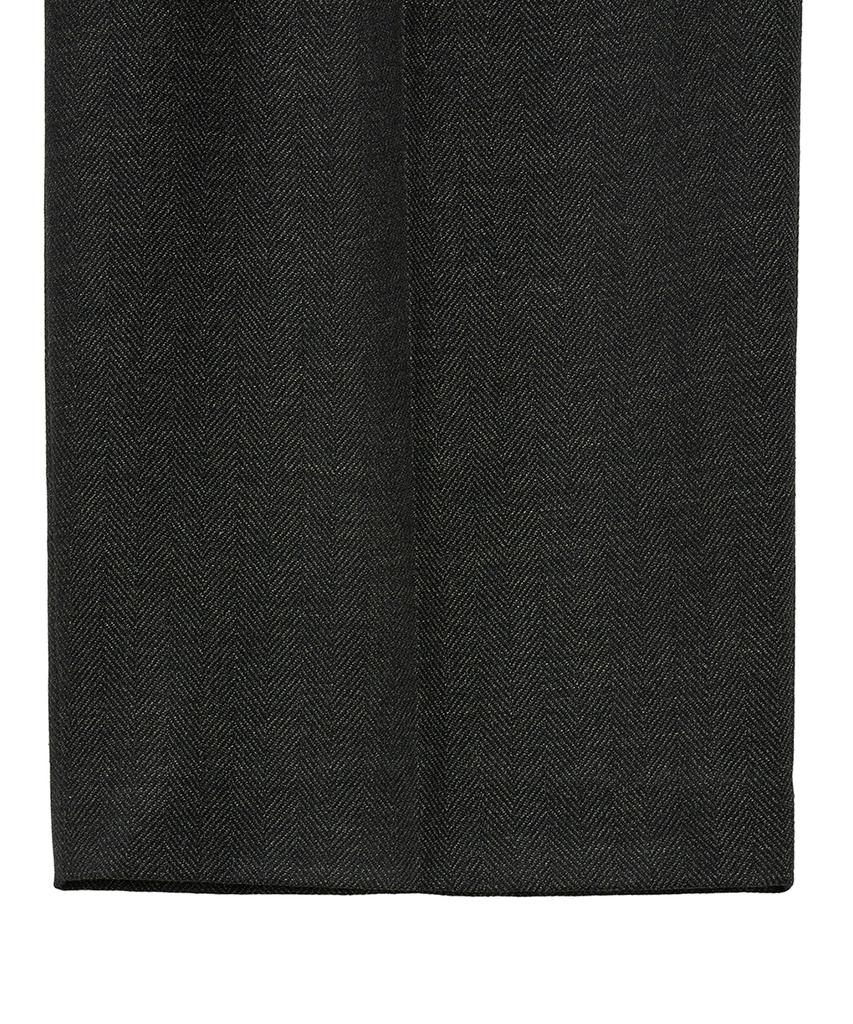 NOIRER Six-Pocket Wide Slacks (Deep Khaki Herringbone)