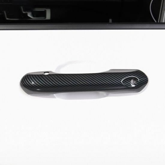 Exterior Side Door Handle Strip Trim For Ford Explorer -23 ABS Carbon Fiber