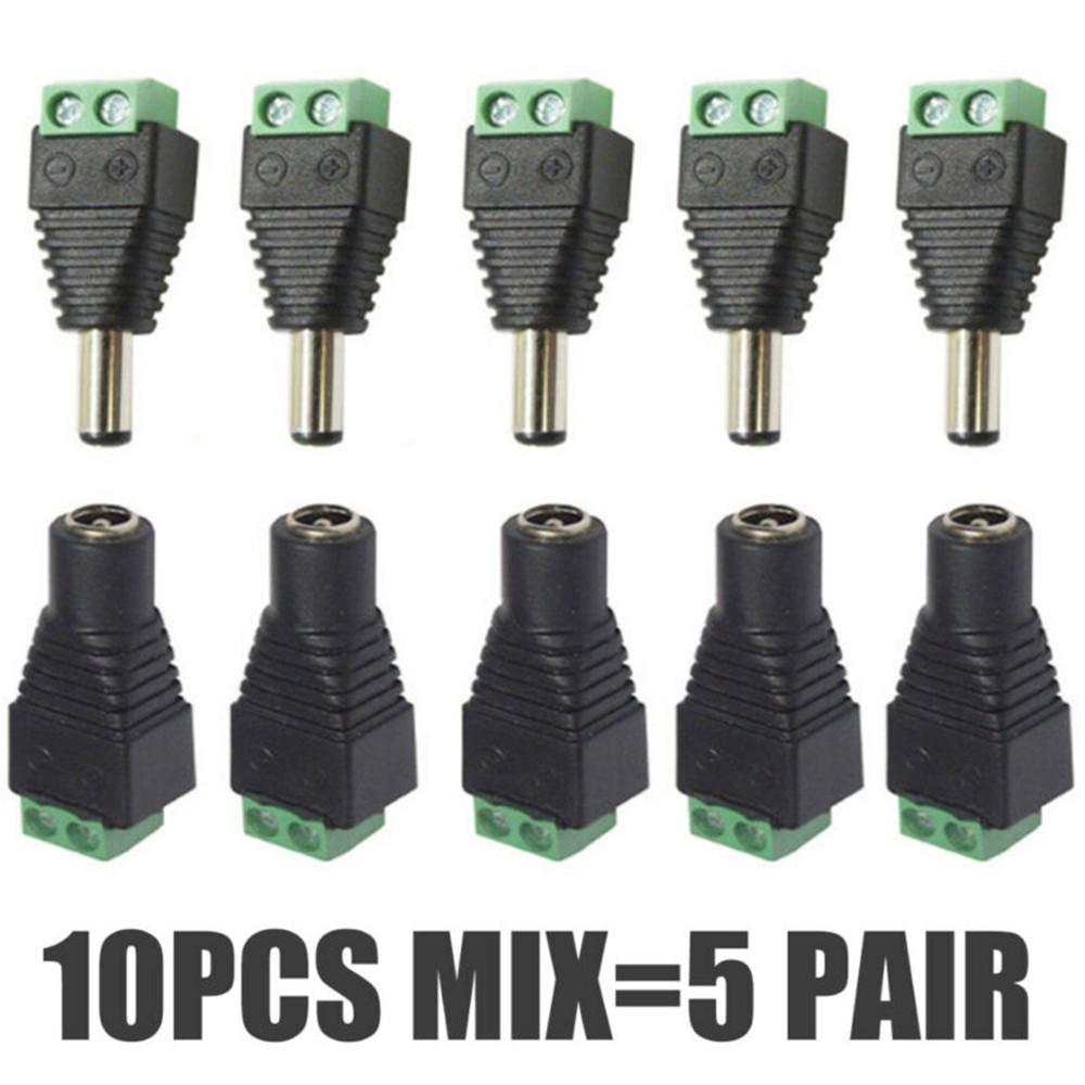 

10x 2.1mm Male Female DC 12V Power Plug Socket Screw Terminal CCTV Adaptors 5pairs