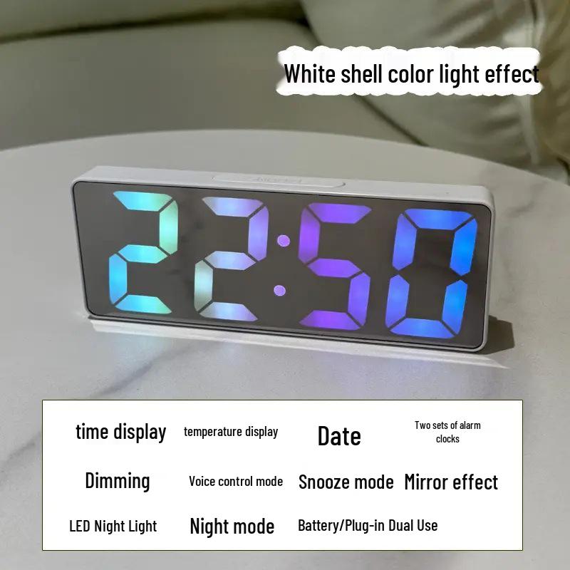 Luminous Silent Digital Table Clock with Alarm, Calendar & Temperature Display