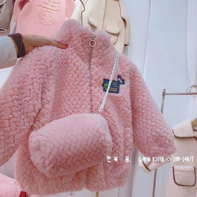 

Girls Fashionable Winter Outerwear: Thickened, Fleece-Lined, Mink Fur, Princess Style, Korean Street Medium & Large Sizes. Size 170 (Recommended Height 160cm)