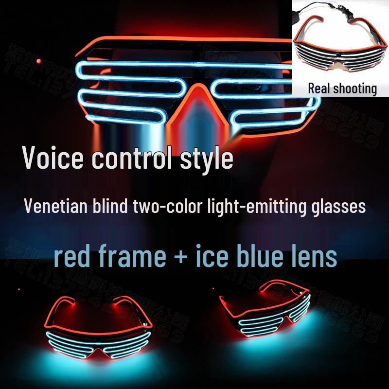 Voice-Controlled LED Trendy Light-Up Shutter Glasses for Festivals
