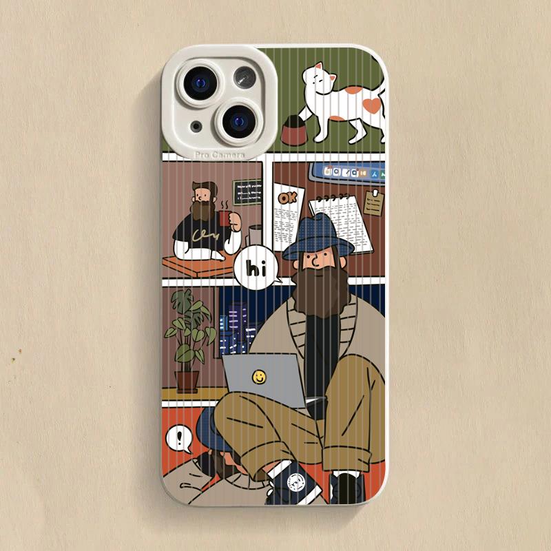 Cartoon Uncle Phone Case For iPhone 16 15 14 13 12 11 Pro Max 15 Pro XS XR X 7 8 16 PLUS SE  Shockproof Soft Silicone Cover