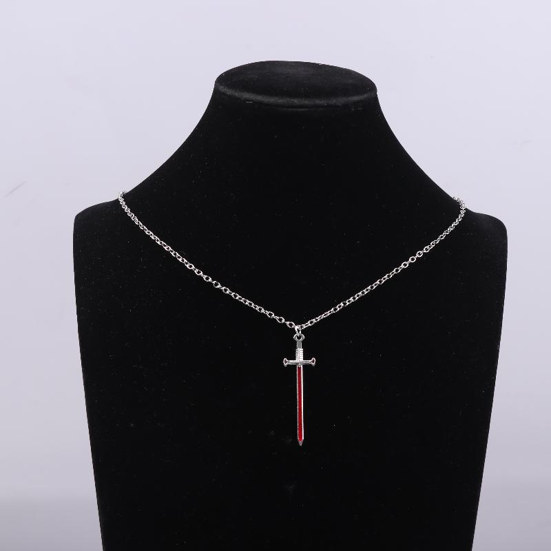 Modisches Und Schönes Simuliertes Schwert Herz Halsketten-Set Elegante Herren Und Damen Pulloverkette Schlüsselbein Kette Partnergeschenk