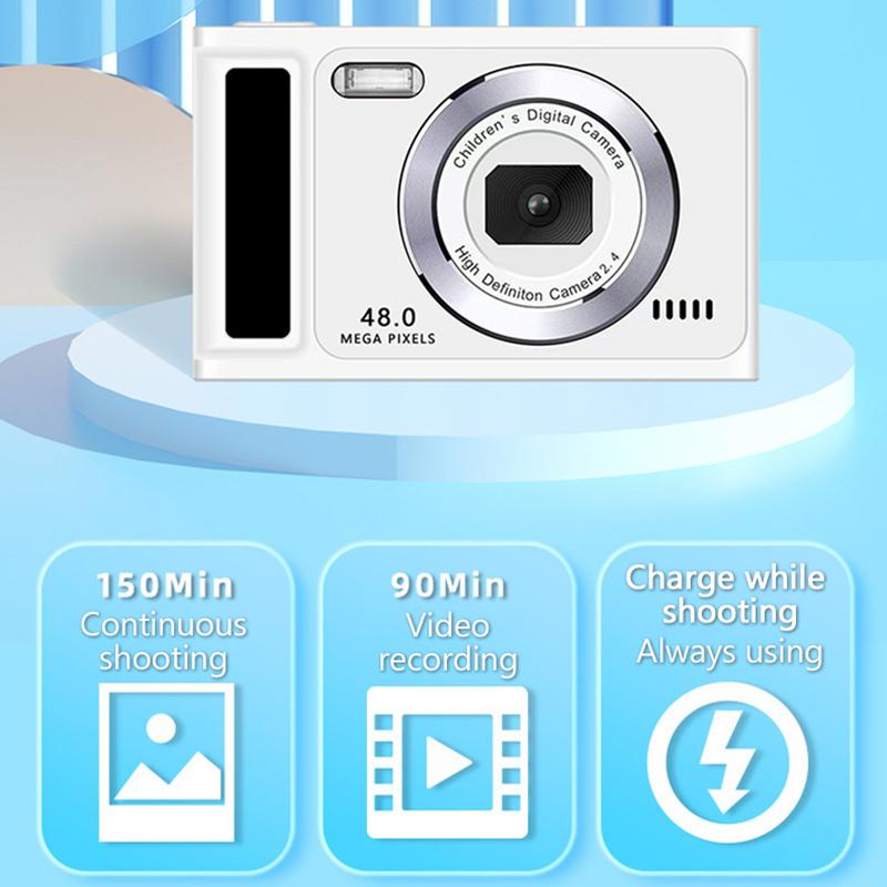 48Mp Çift Lensli 2.8 İnç Dijital Video Kamera Ips 4K Dijital Kamera Af 16X Dijital Zoom Flaş Çocuklar İçin Öğrenci Doğum Günü Hediyesi