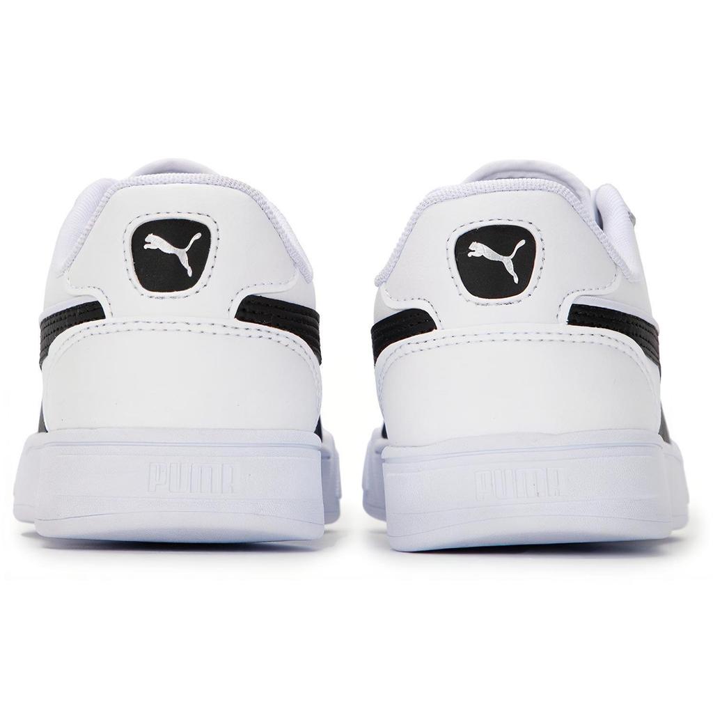 PUMA Caven Dime Cow Split Leather Casual Breathable Low top Skateboard Shoes Unisex White Black 384953-04