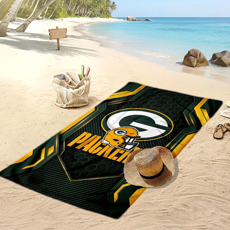Asciugamano da Spiaggia Stampa Green Bay Packers Morbido Portatile Asciugatura Rapida?Asciugamano Asciutto Per Piscina Vacanza Estiva Sport all'Aperto