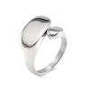 Women's Simple Stainless Steel Shiny Crooked Crisscrossed High Polish Geometric Punk Opening Ring Fashion Lady Jewelry