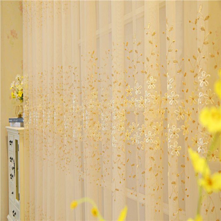 1 buc Cortină Transparentă Europeană cu Flori Embosate Pentru Camera de Zi Broderie 3D Cortină de Tul Transparentă Pentru Dormitor Birou Living Sufragerie Dormitor