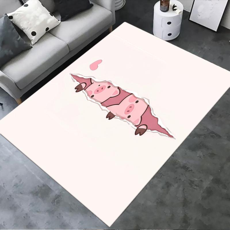 2025 New Cute Pink Pig Carpet Rug for Living Room Bedroom Home Sofa Decoration,Kids Play Non-slip Floor Mat