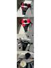 Rose Tie-Dye Color Block Two-Piece Swimsuit with Drawstring Lace-Up Bikini, European and American Style, Strapless Design 