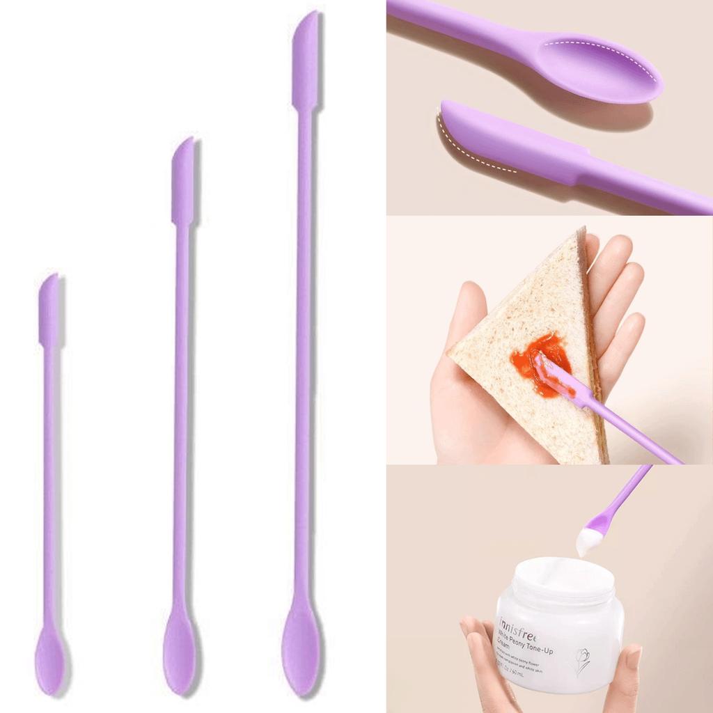 3pcs Silicone Makeup Spatula And Scraper Set, Dual-Ended Multi-Functional Beauty Tools, Suitable For