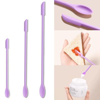 3pcs Silicone Makeup Spatula And Scraper Set, Dual-Ended Multi-Functional Beauty Tools, Suitable For