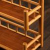Bamboo Tea Cup Rack Tiered Teapot Display Stand Wooden Set