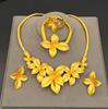 Classic 24K Gold Plated Alloy Jewelry Sets for Wedding Jewelry Nigerian Dubai Bridal Party or Gifts Necklaces for Women Set