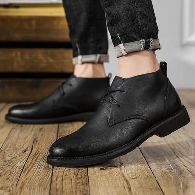 Fashion Men's Ankle Boots Lace Up Luxury British Style Quality Leather Senior Designer Outdoor Brogues Business Mens Boots