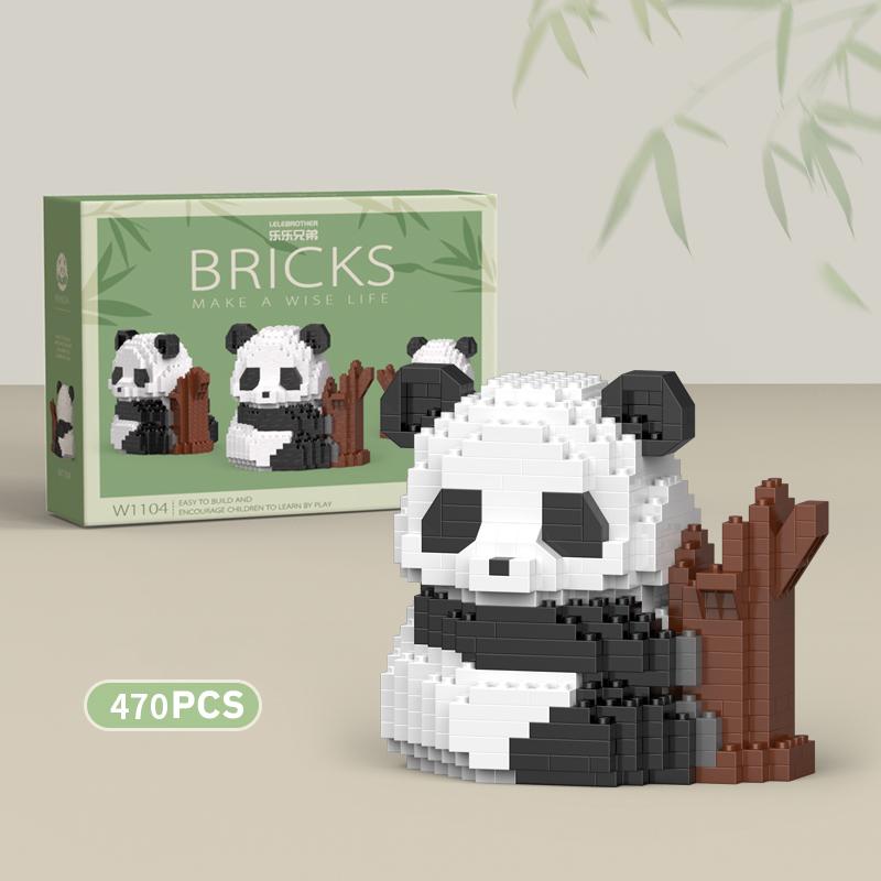 Creative DIY Assemable Animal Cute MINI Chinese Style Animal Panda Building Block Educational Boy Toys For Children Model Bricks