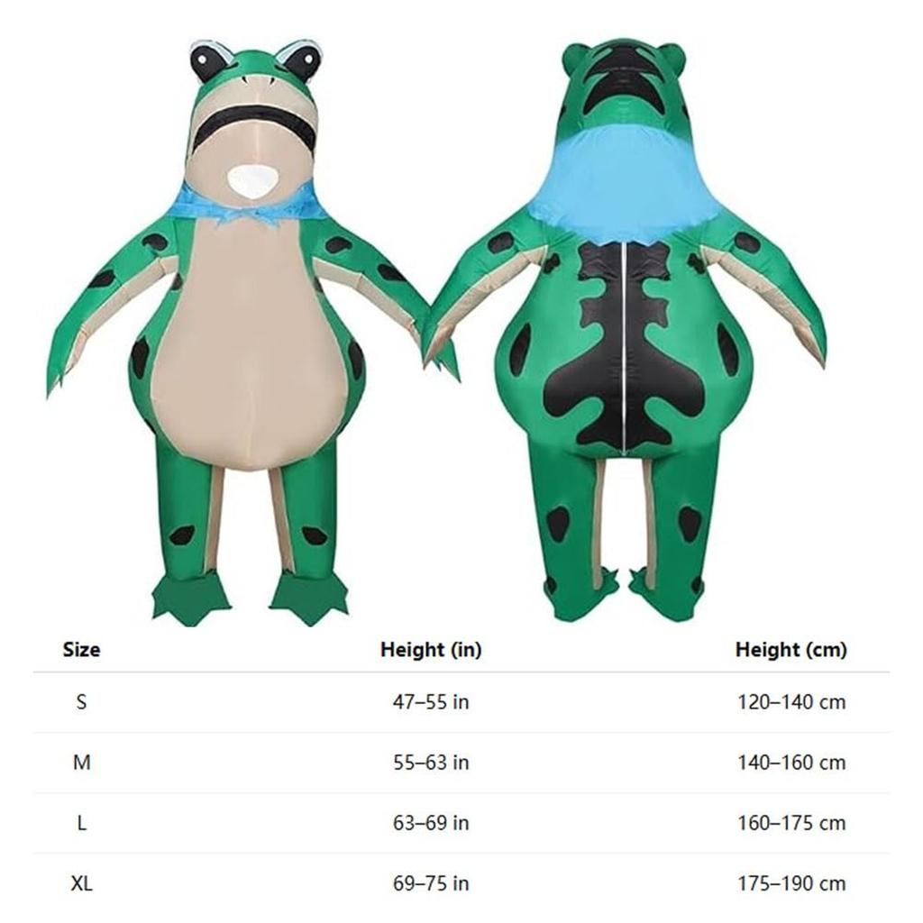 Funny Inflatable Frog Costume,Funny Full Body Inflatable Costume Adult/Child for Cosplay Party, Halloween Cartoon Frog Suit