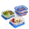 3 Pack Food Storage Containers Stackable BPA Free Plastic Square 0.9L Meal Prep Lunch Box Freezer Safe Kitchen Organizer