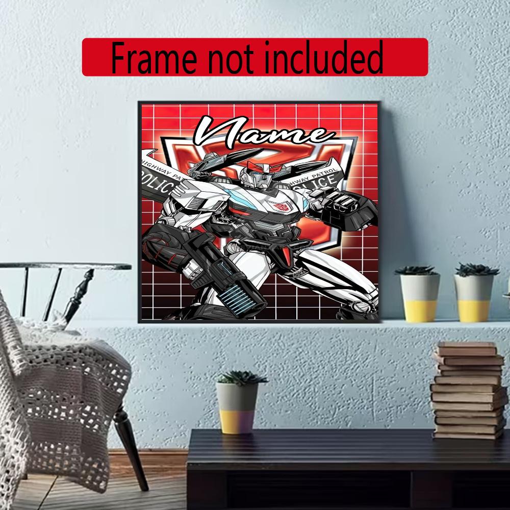 Love Transformers Customize Your Name Diamond Painting Round Diamond Diy Frameless Holiday Artwork Suitable For Home Office Wall Decoration
