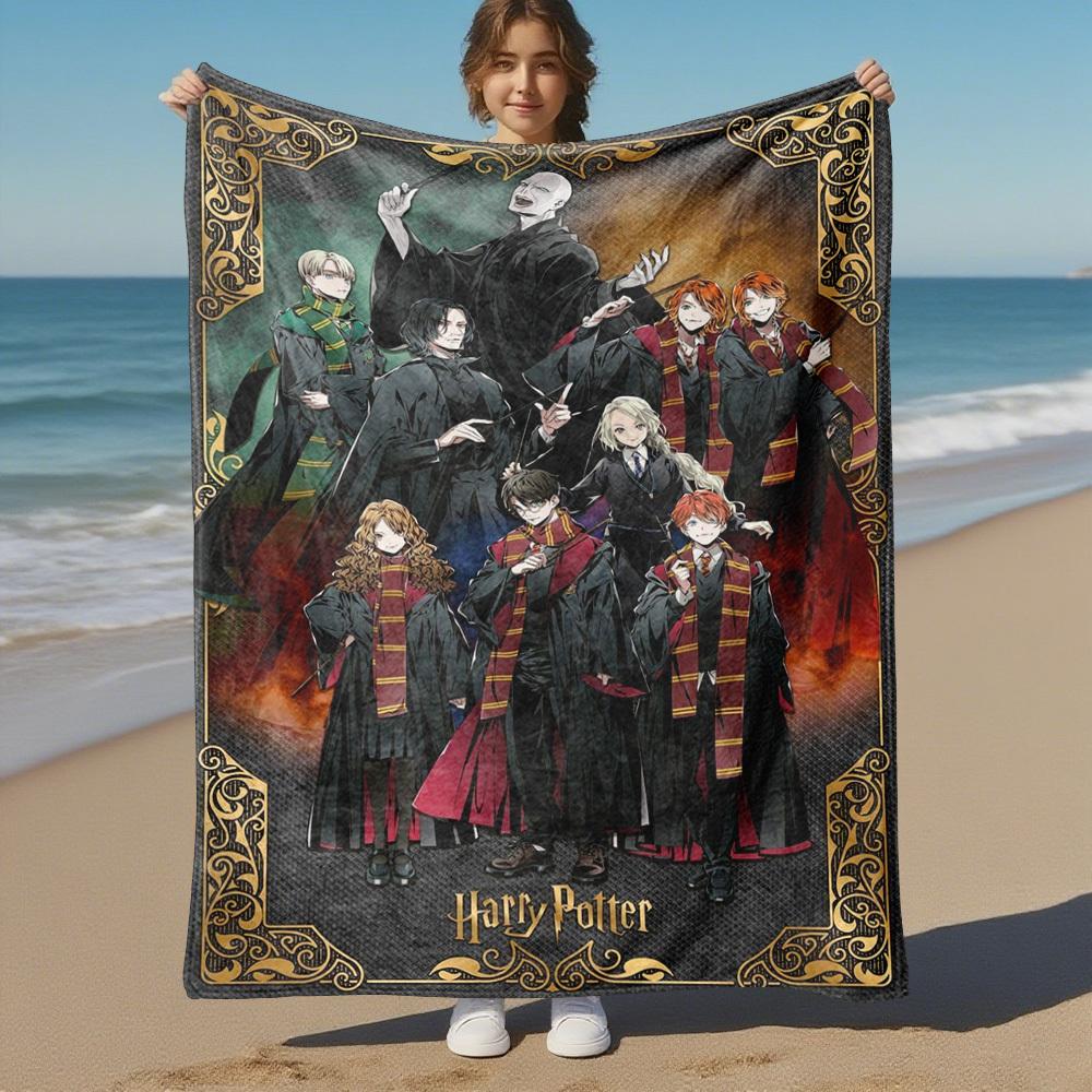 1pc Harry Potter Voldemort Hogwarts Outdoor Flannel Throw Blanket All Season Soft Warmth,Home Decor 1031175
